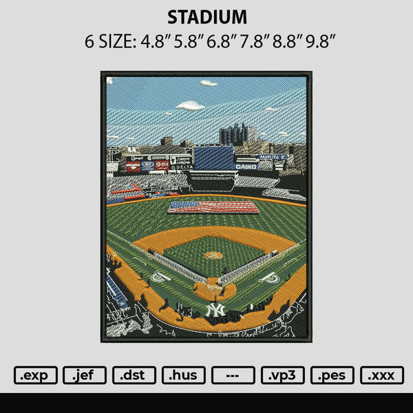 Stadium Embroidery File 6 sizes