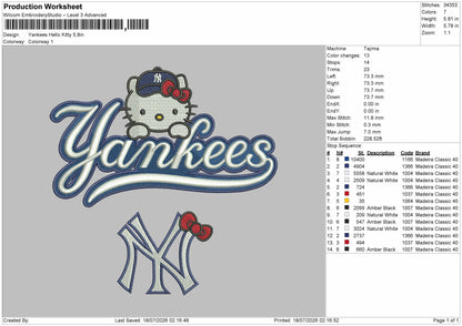 Yankeestext Embroidery Machine Design File 6 sizes