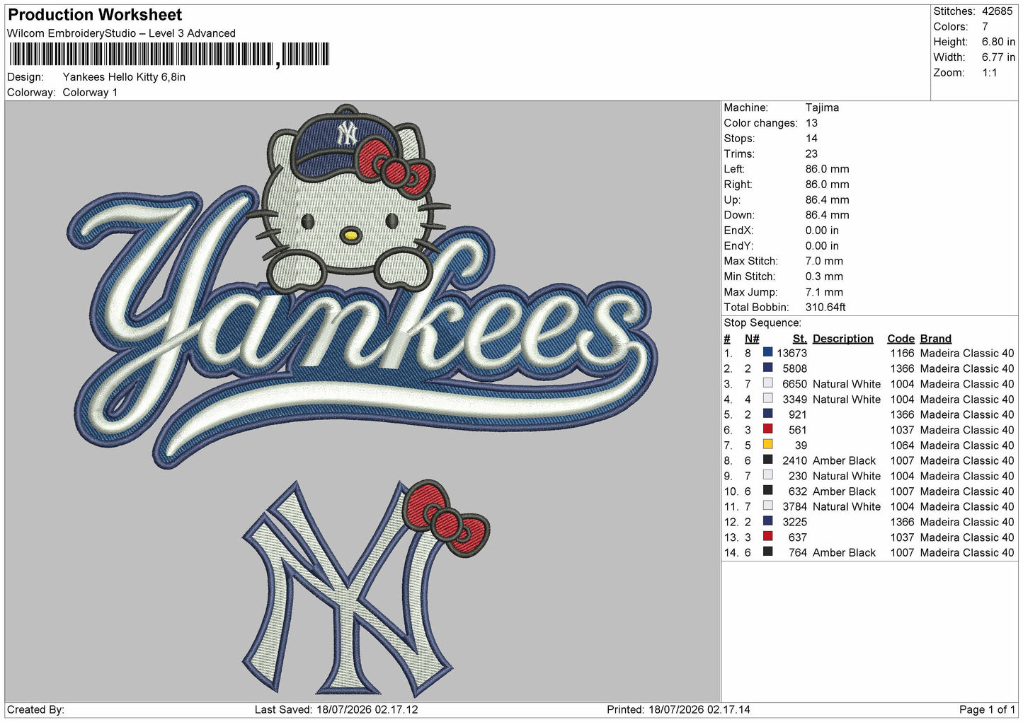 Yankeestext Embroidery Machine Design File 6 sizes