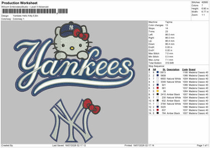 Yankeestext Embroidery Machine Design File 6 sizes