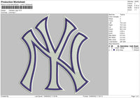 Yankees Logo V2 Embroidery File 6 sizes