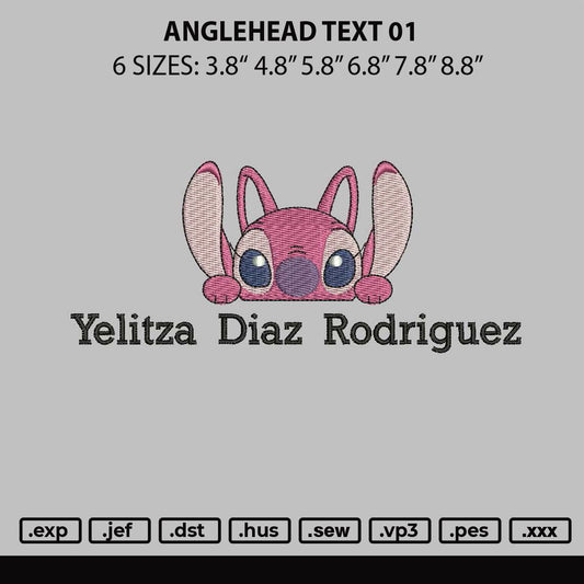 Angelhead Text 01 Embroidery File 6 sizes
