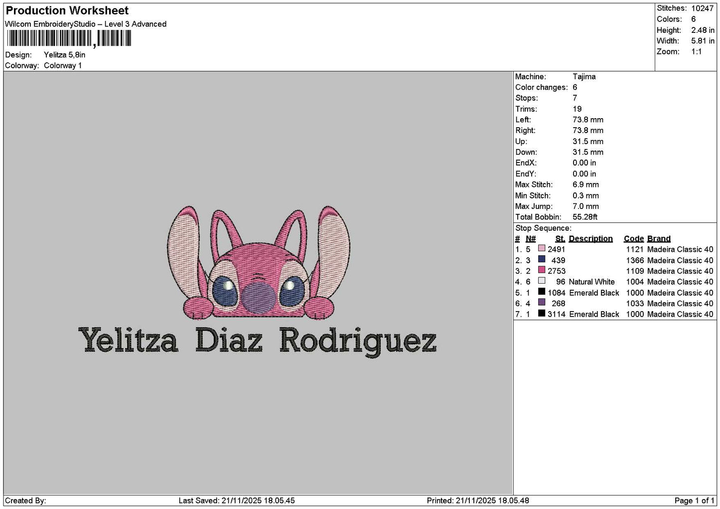 Angelhead Text 01 Embroidery File 6 sizes