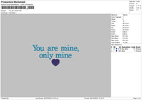 Mine Text 02 Embroidery File 6 sizes
