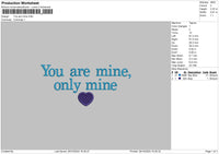 Mine Text 02 Embroidery File 6 sizes