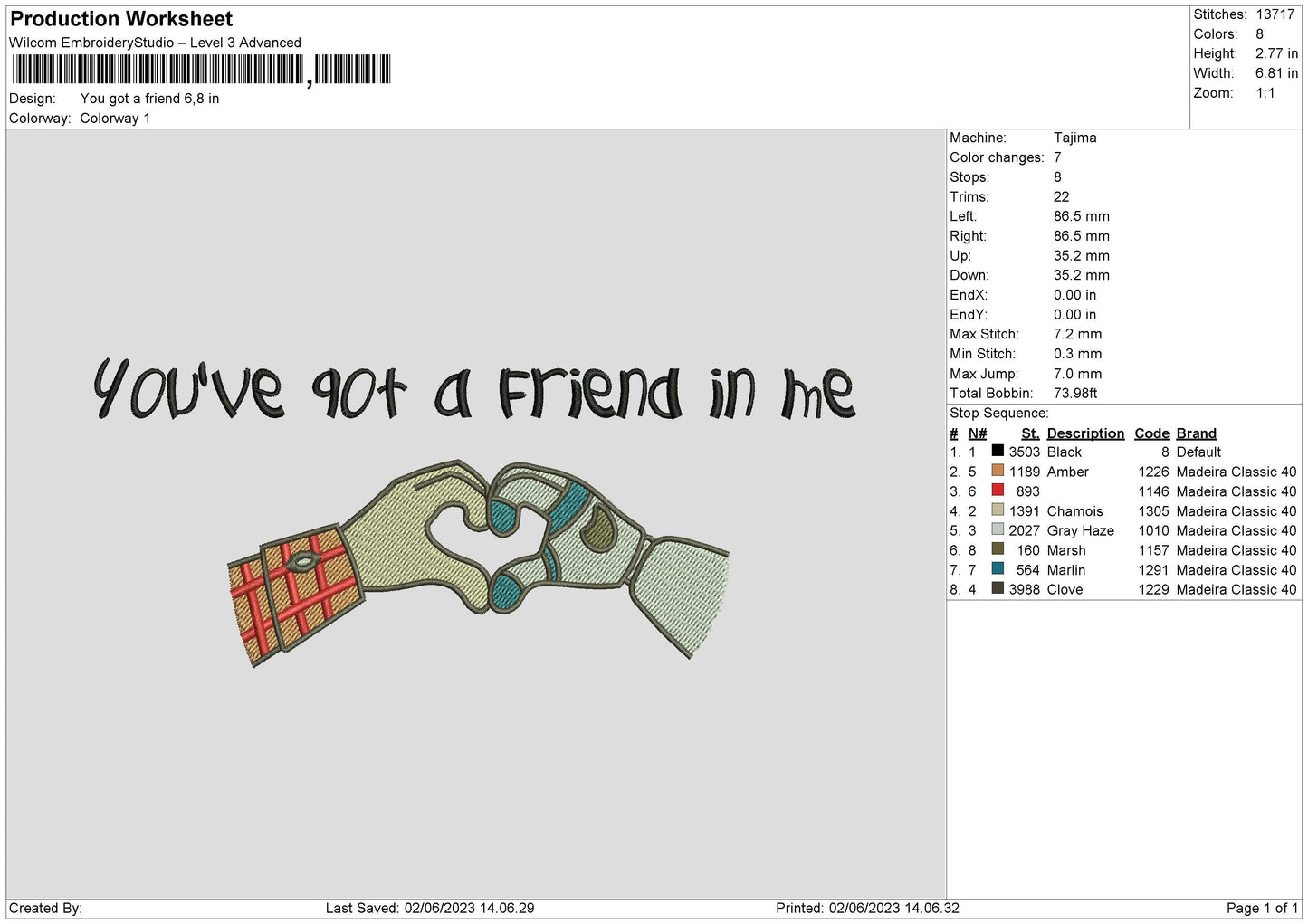 You Got A Friend Toy Story Embroidery Design File 6 sizes