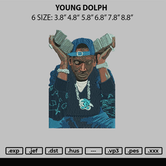 Young Dolph Embroidery Machine Design File 6 sizes