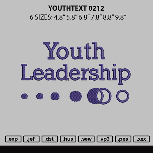 Youthtext Embroidery File 6 sizes