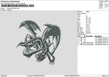Dragon Swoosh 1208 V2 Embroidery File 6 sizes