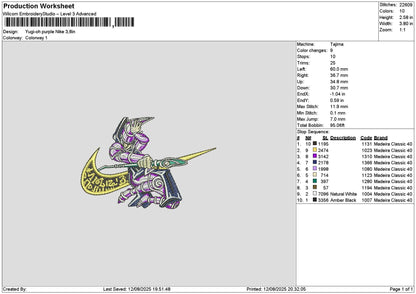 Swoosh Yugi 01 Embroidery File 6 sizes