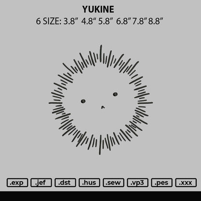 Yukine Embroidery Design File 6 sizes