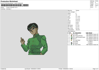 Yusuke 01 Embroidery DesignFile 6 sizes