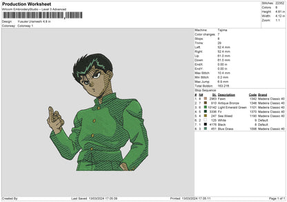 Yusuke 01 Embroidery DesignFile 6 sizes