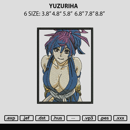 Yuzuriha Embroidery design File 6 sizes