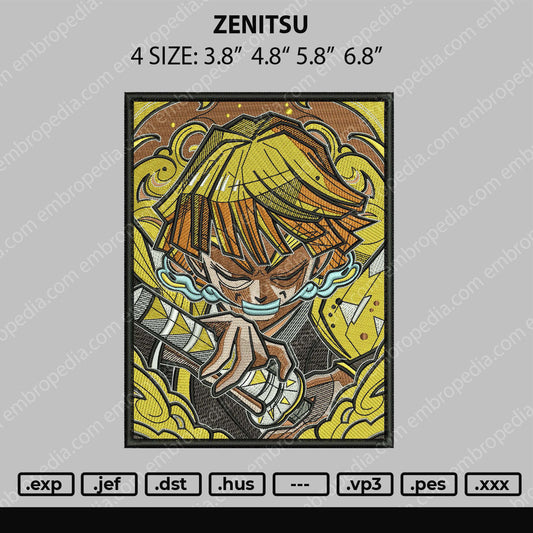 Zenitsu Embroidery Machine Design File 4 size