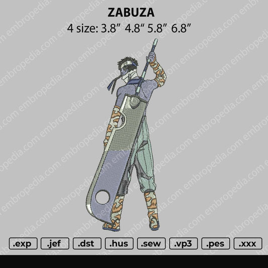 Zabuza Embroidery Machine Design File 4 size