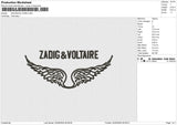 ZADIG VOLTAIRE Embroidery File 4 sizes