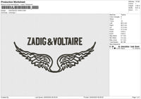 ZADIG VOLTAIRE Embroidery File 4 sizes