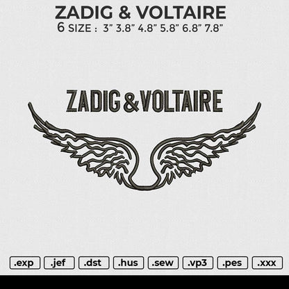 ZADIG VOLTAIRE Embroidery File 4 sizes