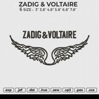 ZADIG VOLTAIRE Embroidery File 4 sizes