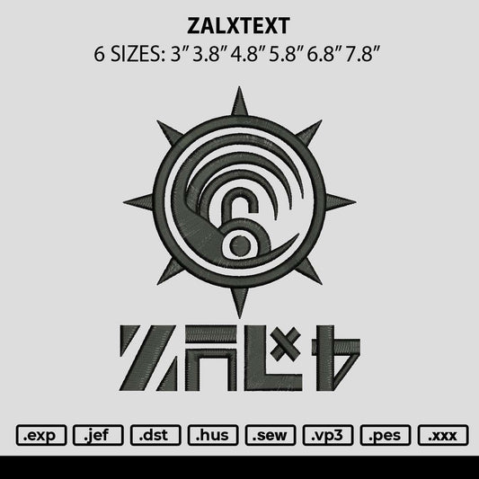 Zalxtext Embroidery File 6 sizes