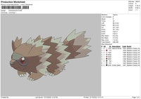 Zigzagoon Embroidery File 5 sizes