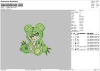 Zombie Bear Embroidery File 5 sizes