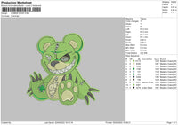 Zombie Bear Embroidery File 5 sizes