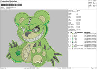 Zombie Bear Embroidery File 5 sizes