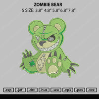 Zombie Bear Embroidery File 5 sizes