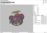 Zombie Teddy Bear Embroidery File 5 sizes