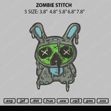 Zombie Stitch Embroidery File 5 sizes