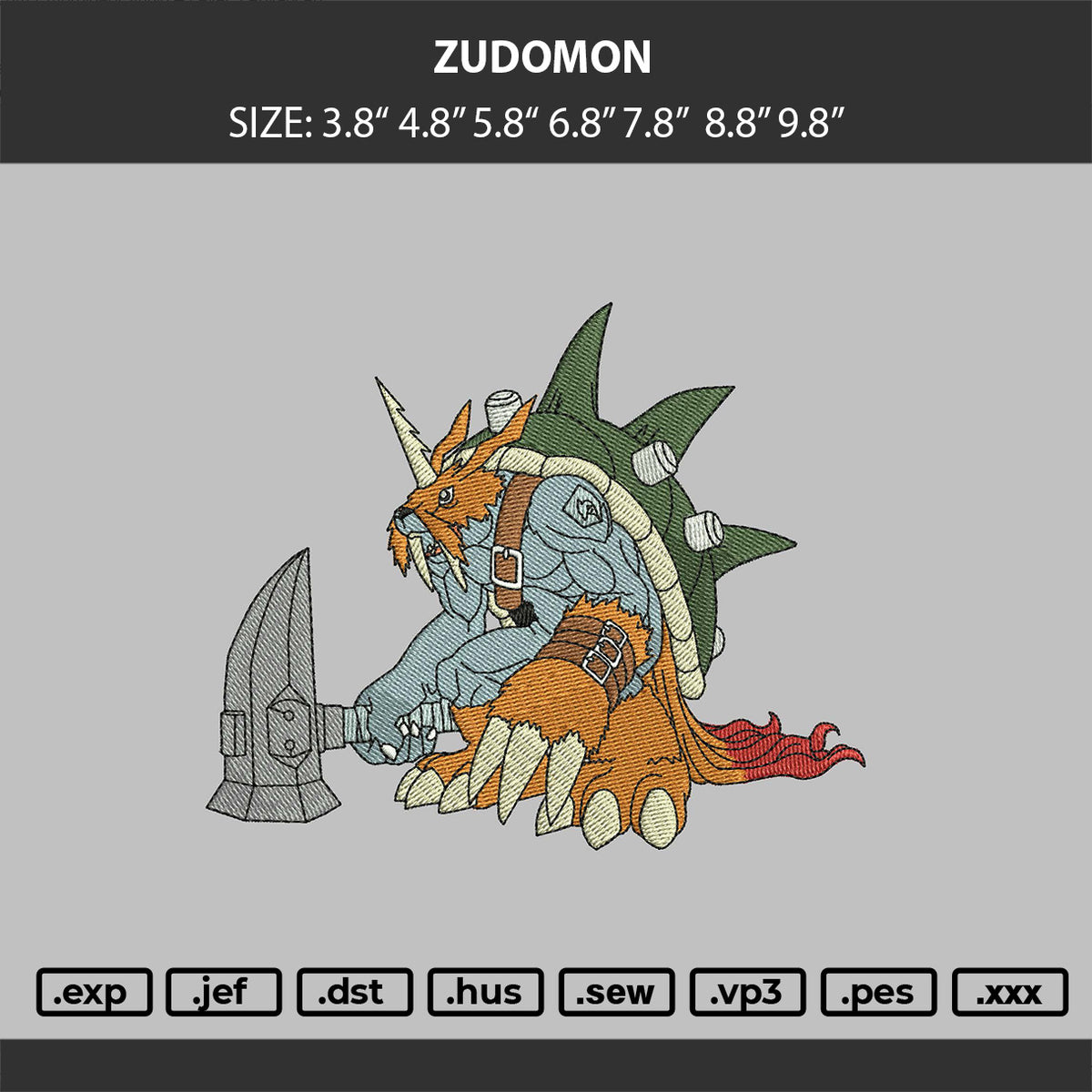 ZUDOMON Embroidery Machine Design File 6 sizes