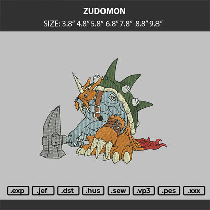 ZUDOMON Embroidery Machine Design File 6 sizes