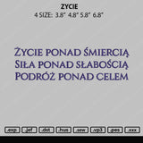 ZYCIE Embroidery File 4 size