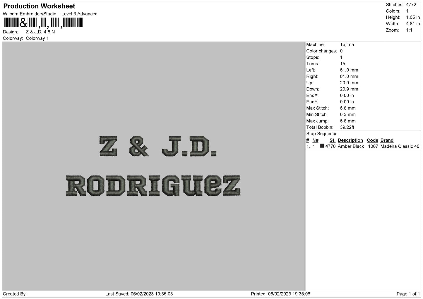 Znjd Embroidery File 6 sizes