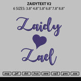 Zaidytext V2 Embroidery File 6 sizes