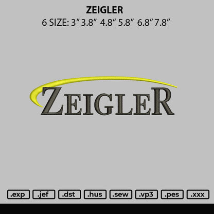 Zeigler Embroidery Machine DEsign File 6 sizes