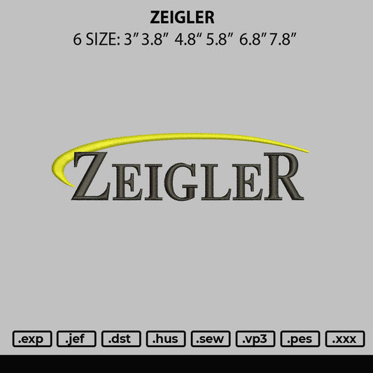 Zeigler Embroidery Machine DEsign File 6 sizes