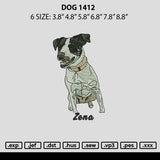 Dog 1412 Embroidery File 6 sizes