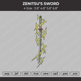 Zenitsu's Sword Embroidery File 4 size