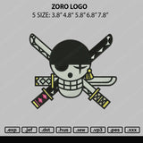 Zoro Log Embroidery File 5 sizes