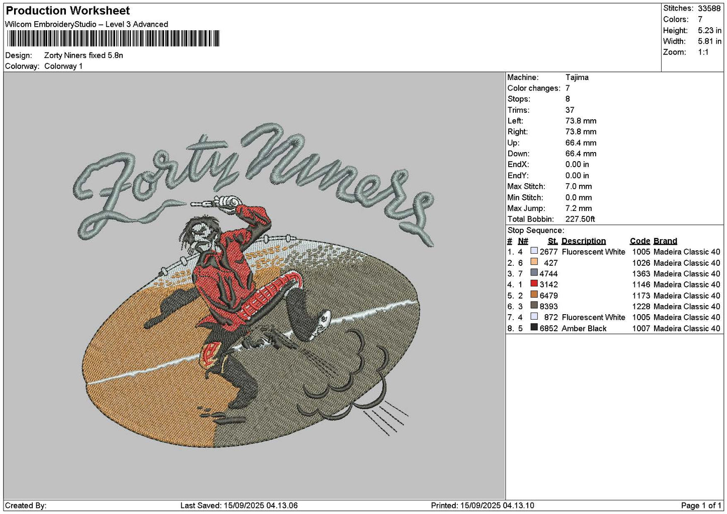 Zortytext Embroidery File 6 sizes