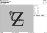 Z Smoke Embroidery File 4 size