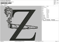 Z Smoke Embroidery File 4 size