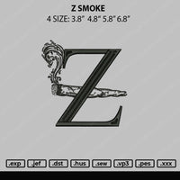 Z Smoke Embroidery File 4 size