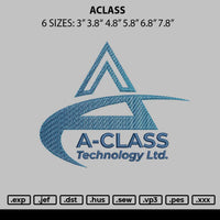 Aclass Embroidery File 6 sizes