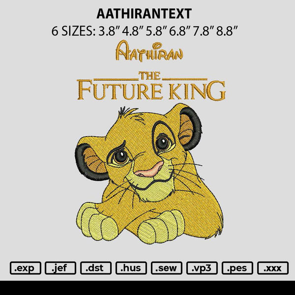 Aathirantext Embroidery File 6 sizes