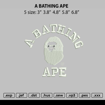 A Bathing Embroidery File 5 size