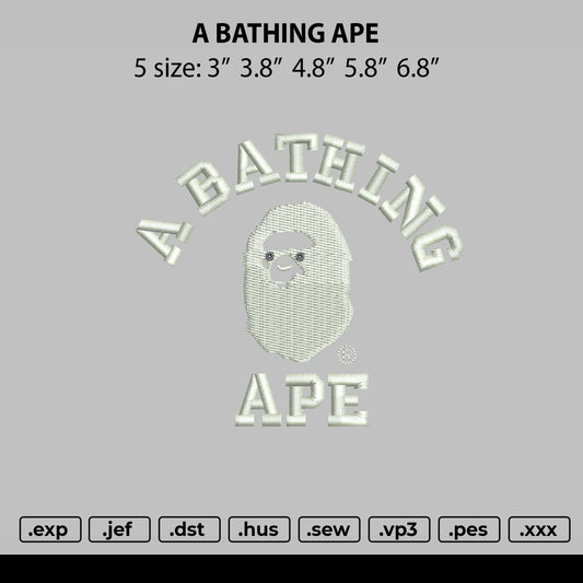 A Bathing Embroidery File 5 size
